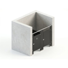 Bathroom Partitions - 2 Stalls - Right Hand Between Walls Standard Bathroom Partitions - 2 Stalls - Right Hand Between Walls Standard