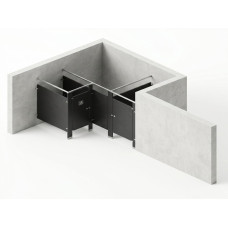 Bathroom Partitions - 2 Stalls - Right Hand Alcove Standard Bathroom Partitions - 2 Stalls - Right Hand Alcove Standard