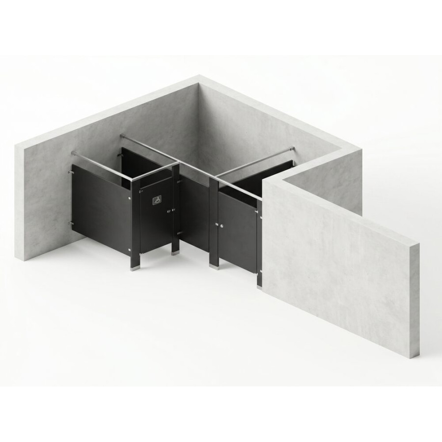 Bathroom Partitions - 2 Stalls - Right Hand Alcove Standard