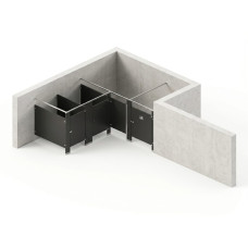Bathroom Partitions - 3 Stalls - Right Hand Alcove Standard Bathroom Partitions - 3 Stalls - Right Hand Alcove Standard