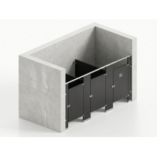 Bathroom Partitions - 3 Stalls - Right Hand Between Walls Standard Bathroom Partitions - 3 Stalls - Right Hand Between Walls Standard