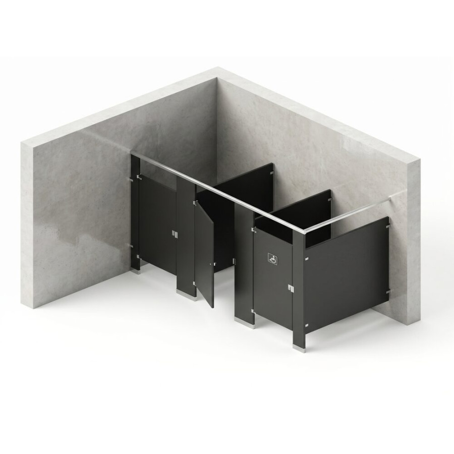 Bathroom Partitions - 3 Stalls - Left Hand In Corner Standard