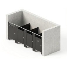 Bathroom Partitions - 4 Stalls - Left Hand Between Walls Standard