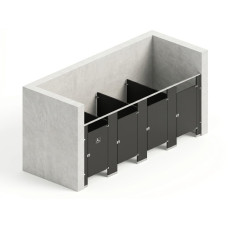 Bathroom Partitions - 4 Stalls - Right Hand Between Walls Standard