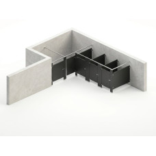Bathroom Partitions - 4 Stalls - Left Hand Alcove Standard