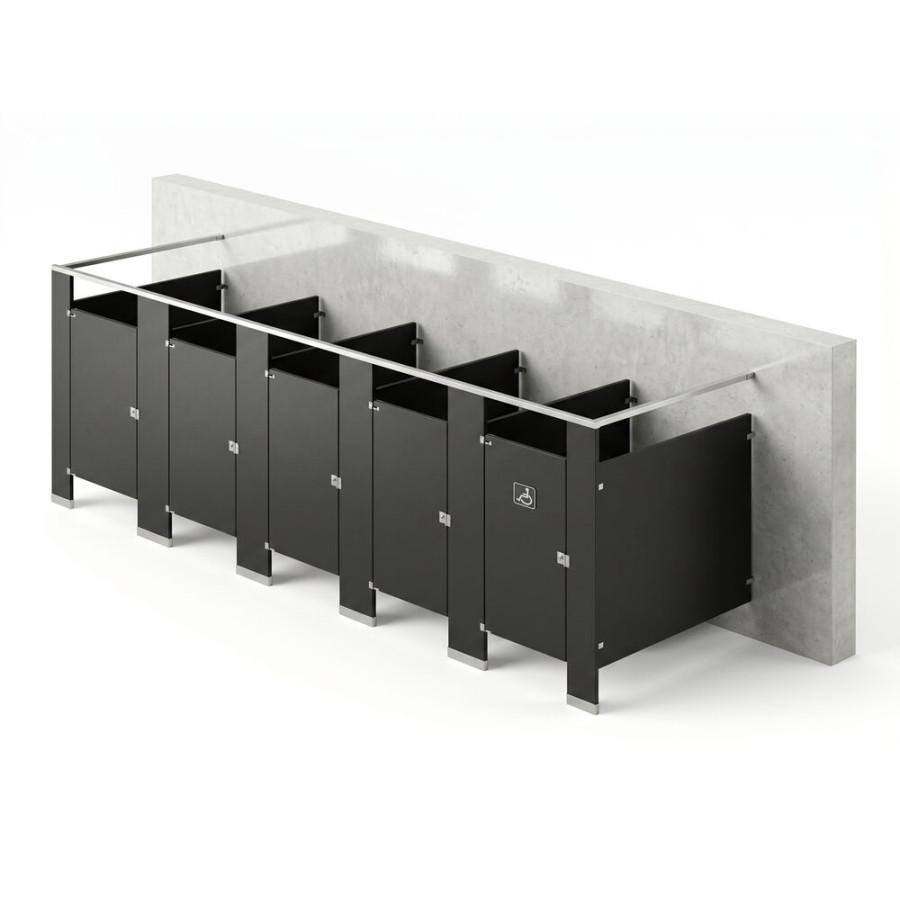 Bathroom Partitions - 5 Stalls - Left Hand Free Standing Standard