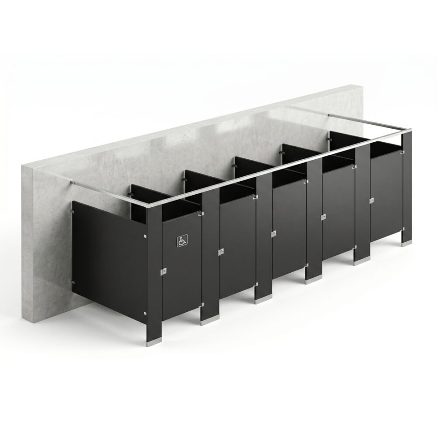 Bathroom Partitions - 5 Stalls - Right Hand Free Standing Standard