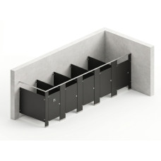 Bathroom Partitions - 5 Stalls - Right Hand In Corner Standard Bathroom Partitions - 5 Stalls - Right Hand In Corner Standard