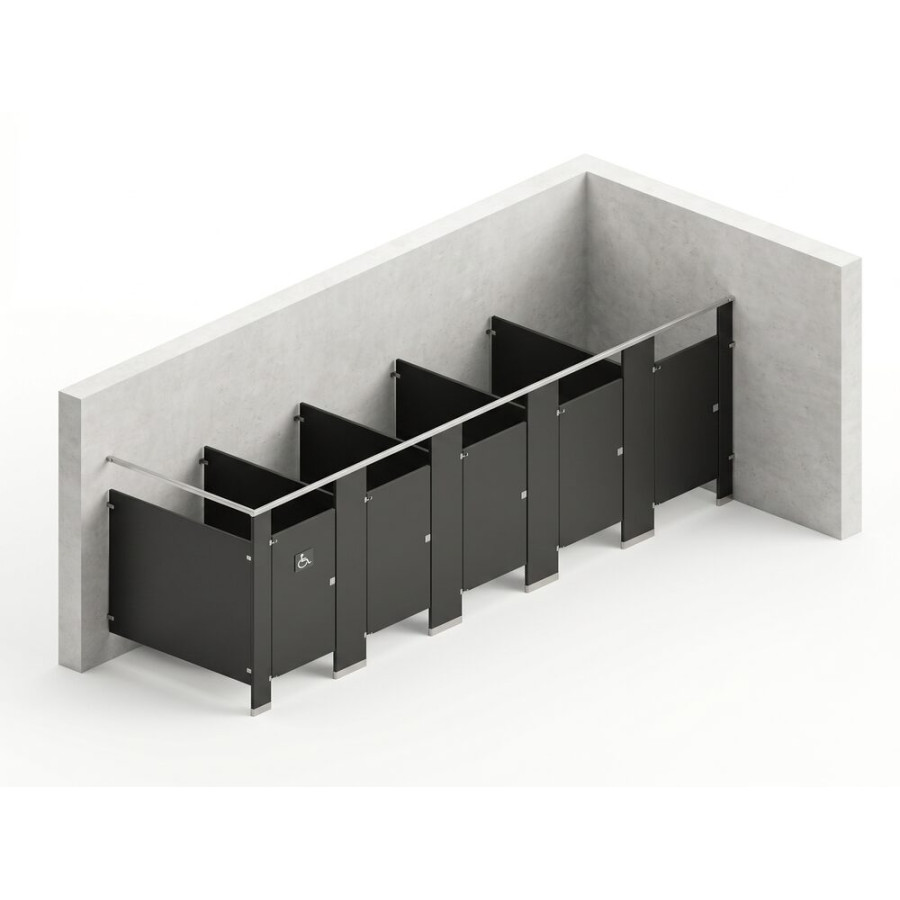 Bathroom Partitions - 5 Stalls - Right Hand In Corner Standard