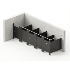 Bathroom Partitions - 5 Stalls - Left Hand In Corner Standard Bathroom Partitions - 5 Stalls - Left Hand In Corner Standard