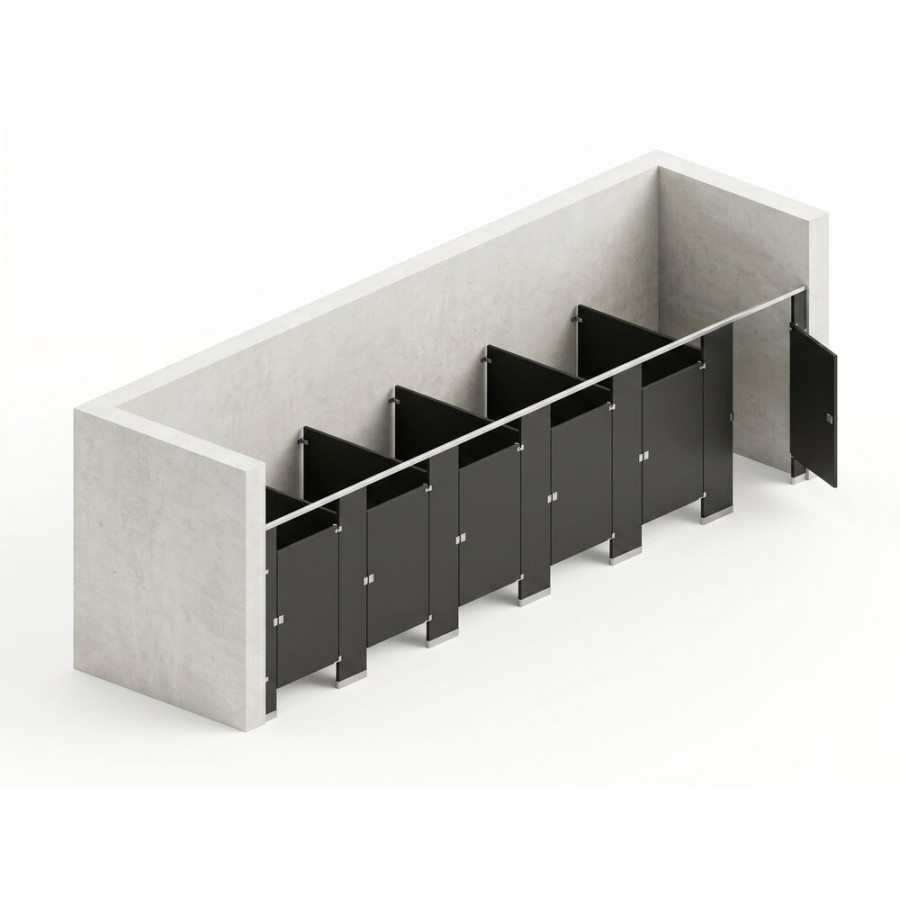 Bathroom Partitions - 6 Stalls - Right Hand Between Walls Standard
