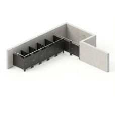Bathroom Partitions - 6 Stalls - Right Hand Alcove Standard Bathroom Partitions - 6 Stalls - Right Hand Alcove Standard