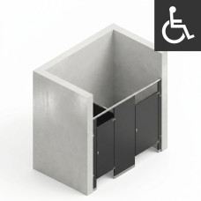 Bathroom Partitions - 2 Stalls - Right Hand Between Walls ADA Bathroom Partitions - 2 Stalls - Right Hand Between Walls ADA