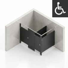 Bathroom Partitions - 2 Stalls - Left Hand In Corner ADA Bathroom Partitions - 2 Stalls - Left Hand In Corner ADA