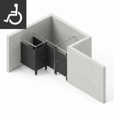 Bathroom Partitions - 2 Stalls - Right Hand Alcove ADA Bathroom Partitions - 2 Stalls - Right Hand Alcove ADA