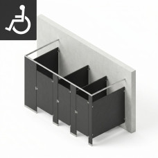 Bathroom Partitions - 3 Stalls - Left Hand Free Standing ADA