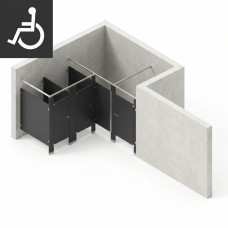 Bathroom Partitions - 3 Stalls - Right Hand Alcove ADA Bathroom Partitions - 3 Stalls - Right Hand Alcove ADA