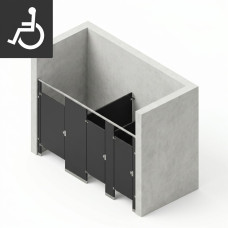 Bathroom Partitions - 3 Stalls - Left Hand Between Walls ADA Bathroom Partitions - 3 Stalls - Left Hand Between Walls ADA