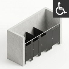 Bathroom Partitions - 4 Stalls - Right Hand Between Walls ADA