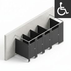 Bathroom Partitions - 4 Stalls - Right Hand Free Standing ADA Bathroom Partitions - 4 Stalls - Right Hand Free Standing ADA