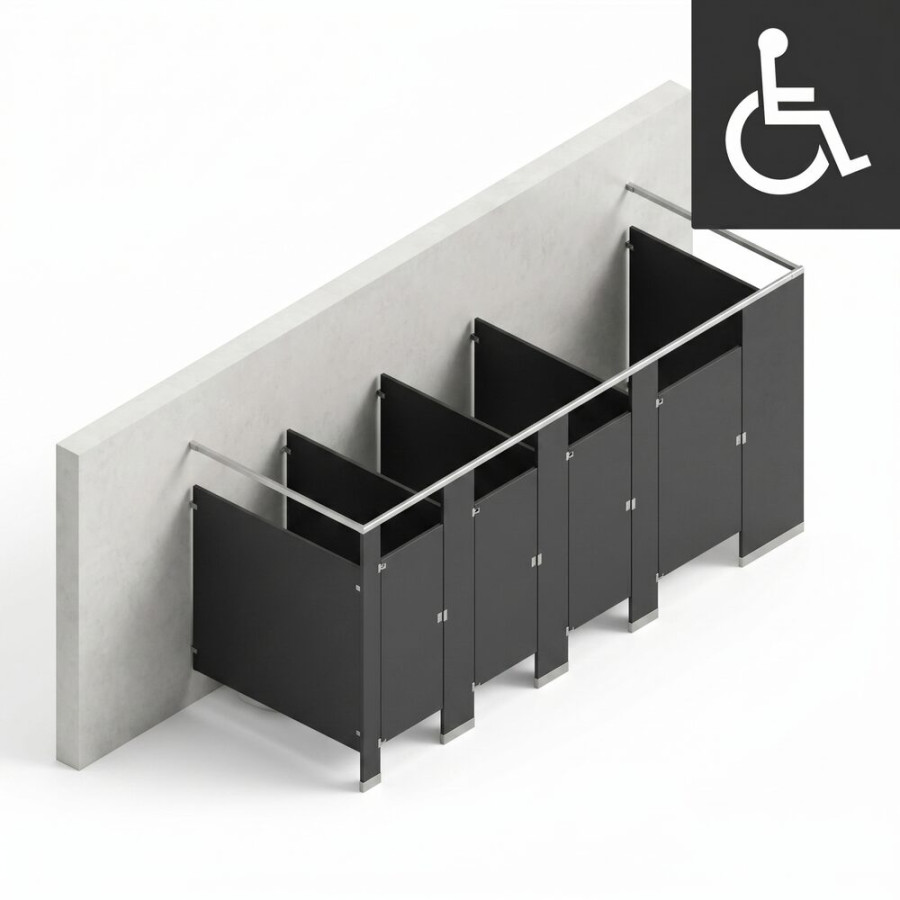 Bathroom Partitions - 4 Stalls - Right Hand Free Standing ADA