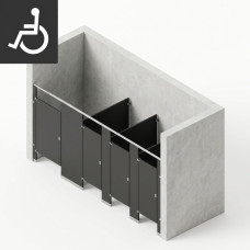 Bathroom Partitions - 4 Stalls - Left Hand Between Walls ADA