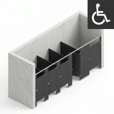 Bathroom Partitions - 5 Stalls - Right Hand Between Walls ADA Bathroom Partitions - 5 Stalls - Right Hand Between Walls ADA