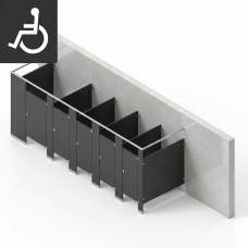 Bathroom Partitions - 5 Stalls - Left Hand Free Standing ADA Bathroom Partitions - 5 Stalls - Left Hand Free Standing ADA