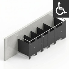 Bathroom Partitions - 5 Stalls - Right Hand Free Standing ADA Bathroom Partitions - 5 Stalls - Right Hand Free Standing ADA