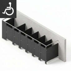 Bathroom Partitions - 6 Stalls - Left Hand Free Standing ADA