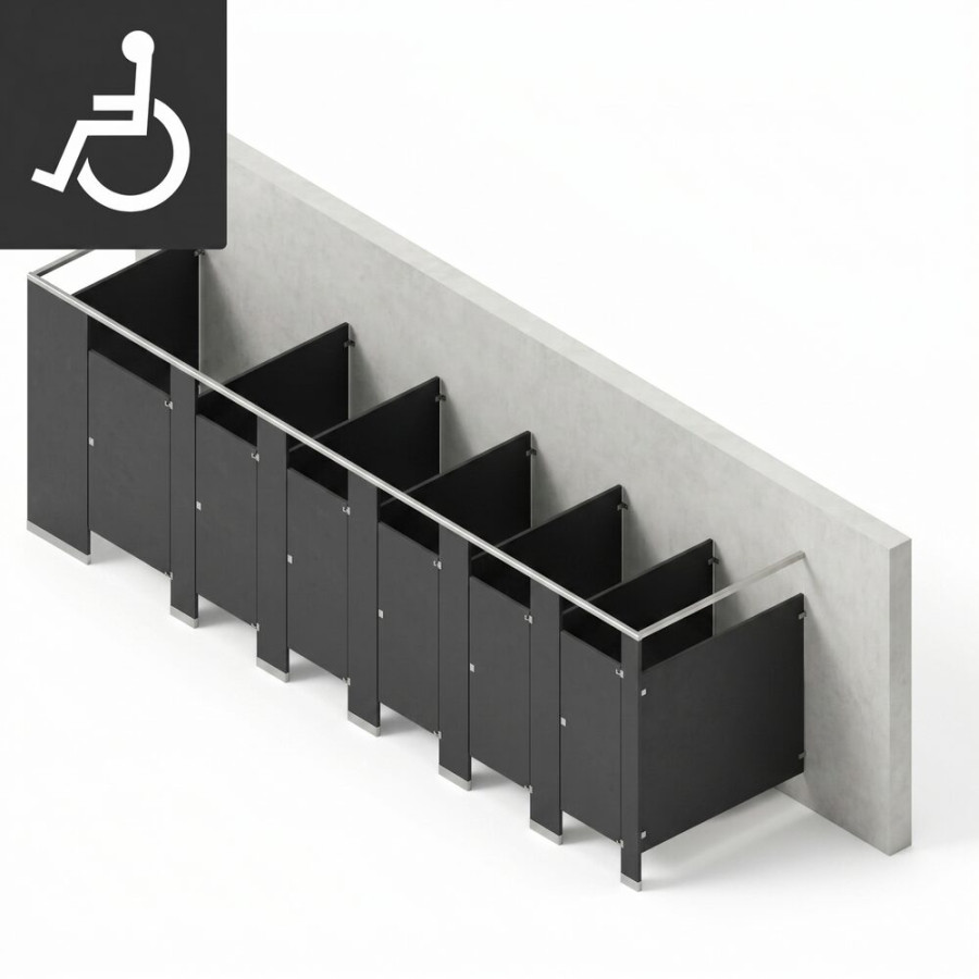 Bathroom Partitions - 6 Stalls - Left Hand Free Standing ADA