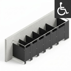 Bathroom Partitions - 6 Stalls - Right Hand Free Standing ADA