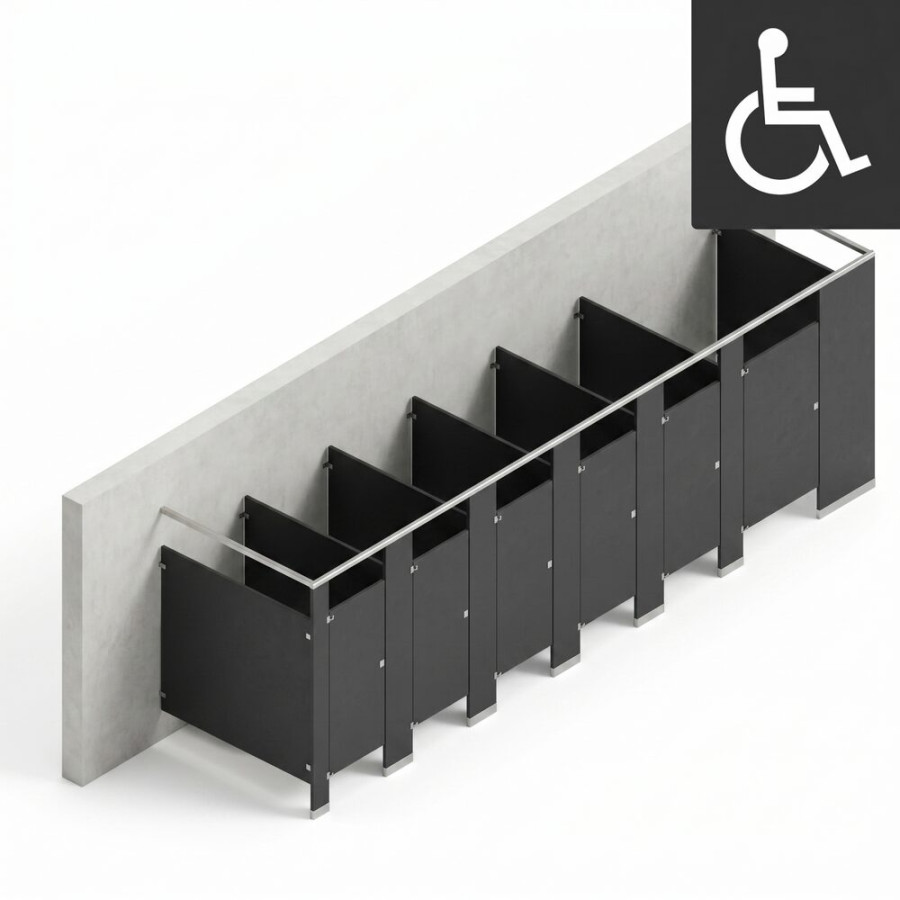 Bathroom Partitions - 6 Stalls - Right Hand Free Standing ADA