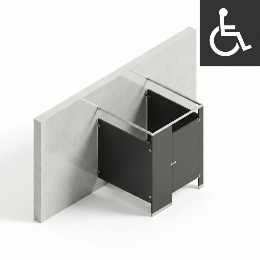Bathroom Partitions - 1 Stall - Right Hand Free Standing ADA
