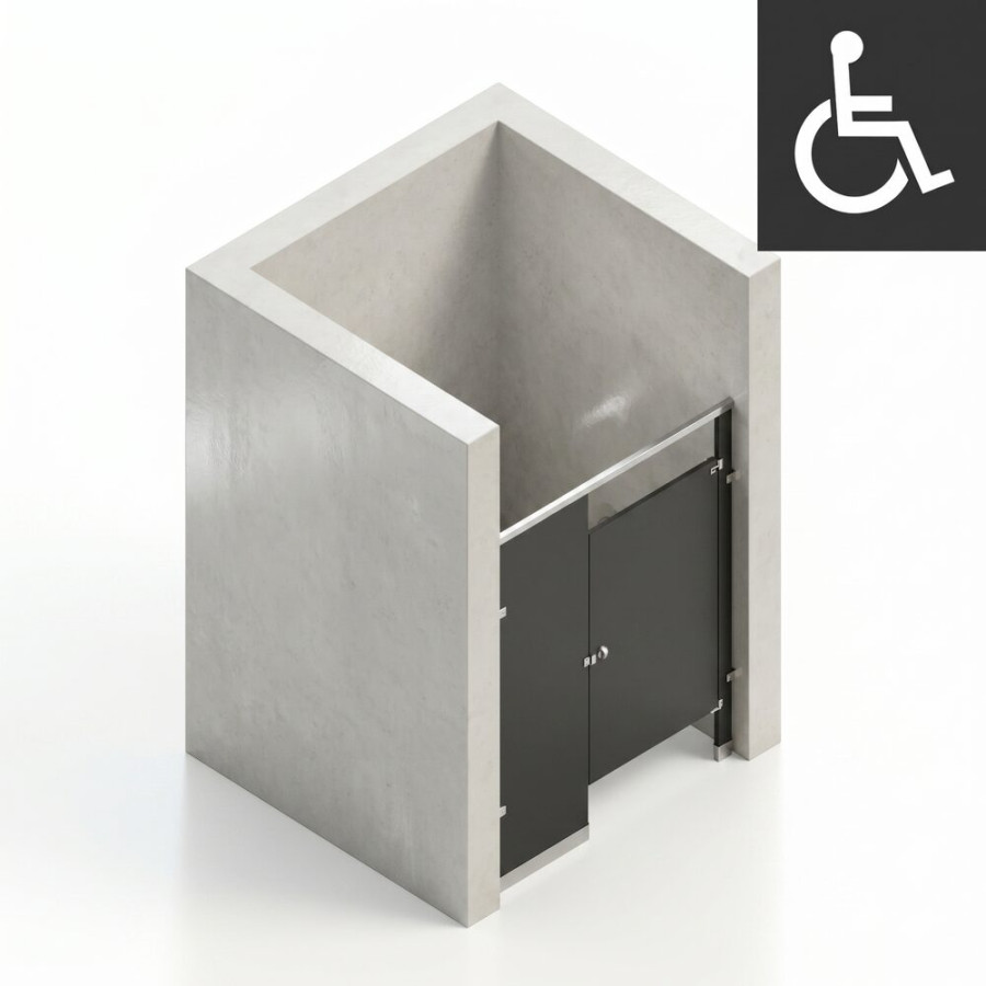 Bathroom Partitions - 1 Stall - Right Hand Between Walls ADA