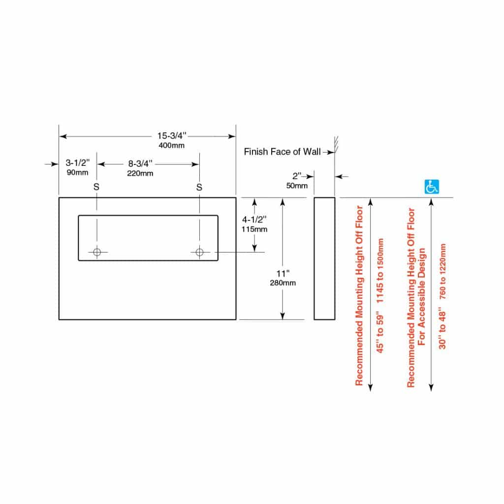 Bobrick Surface Mount Seat Cover Dispenser B221 Partition Plus