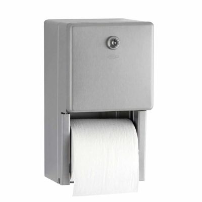 Bobrick B-2888 surface multi roll toilet tissue dispenser shown full.