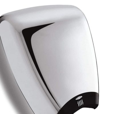 Bobrick B-770 QuietDry DuraDry surface mounted hand dryer in chrome.