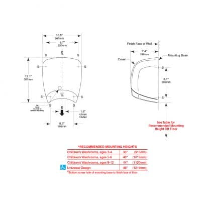 Bobrick QuietDry DuraDry Surface Dryer B-770 - Partition Plus