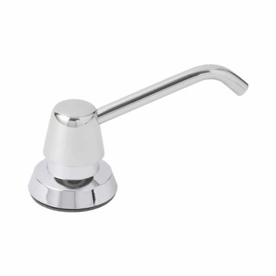 Bright polished spout of the Bobrick B-822 lavatory soap dispenser.