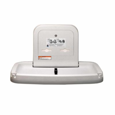 Koala Kare KB200 horizontal wall mounted changing station in white granite.