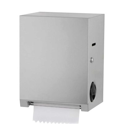 Bobrick B-2860 surface mount roll paper towel dispenser with paper.