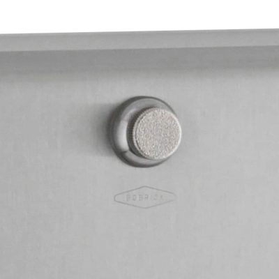 Detail of knob latch on Bobrick Surface Mount Paper Towel Dispenser B-2621