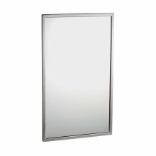 Bobrick Glass Mirror Stainless Steel Angle Frame B-290 against white.