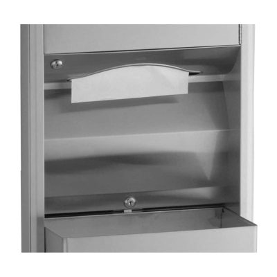 Bobrick Classic Semi Recessed Convertible Towel Dispenser Waste Receptacle B-3942