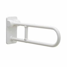 Bobrick Vinyl Coated Swing Up Grab Bar B-49916 against white.