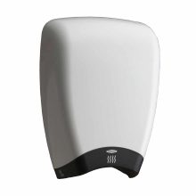 Bobrick B-7180 QuietDry TerraDry hand dryer on angle against white.