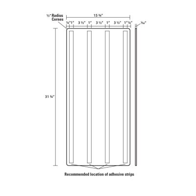 Line drawing of Excel Anti-Microbial Wall Guards.for hand dryers.