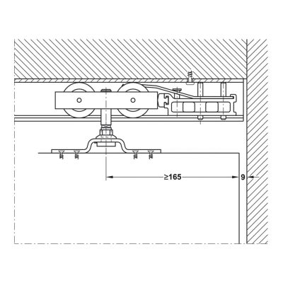 Line drawing, Hawa 120/A running gear, suspension plate, track.