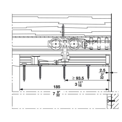 Hawa Junior 40/B carrier profile, running gear, stopper, track.